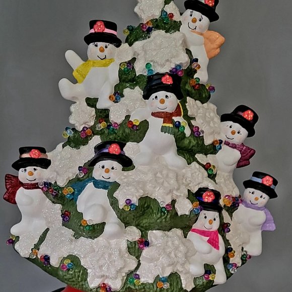 Ceramic Snowmen Tree - Picture 2 of 2